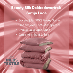 Dekbedovertrek Beauty Silk Lace - Rosewood - 100% Glans Satijn
