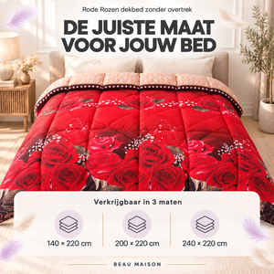 Dekbed Zonder Overtrek met rode Rozen