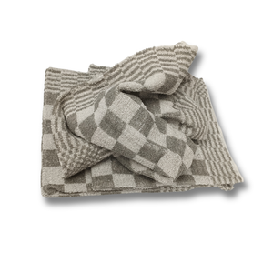 Keukendoek - Handdoek Geblokt Grijs