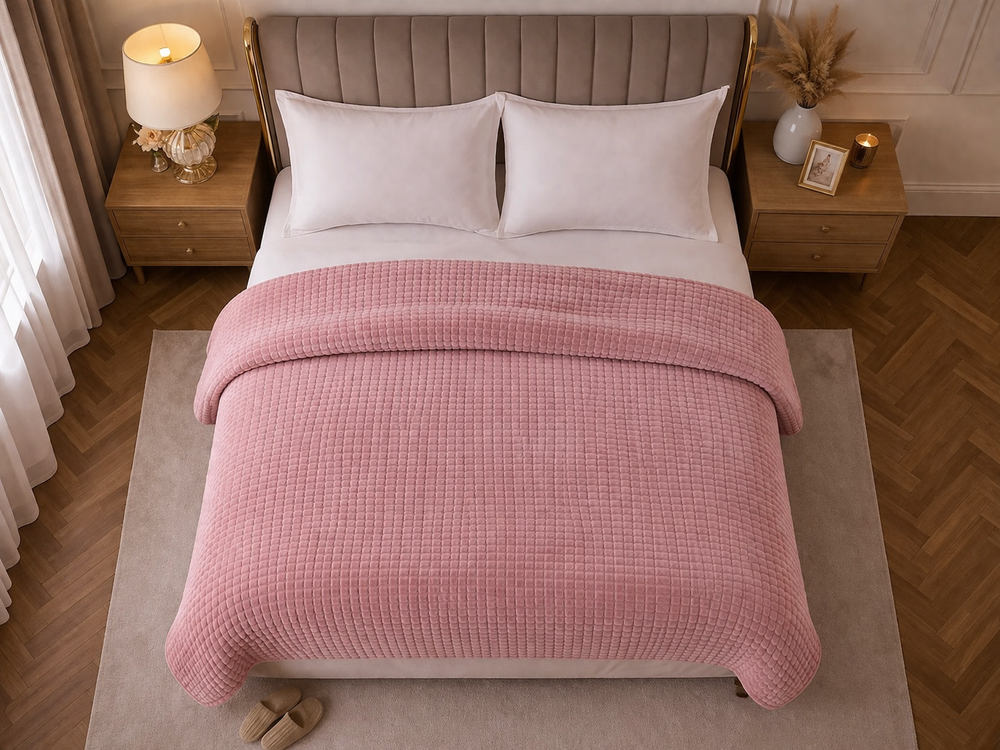 Sherpa Flanel Easy Dekbed - Dark Pink