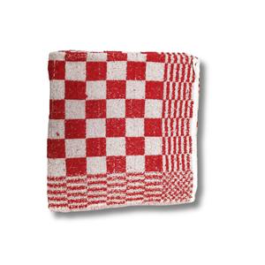 Keukendoek - Handdoek Geblokt Rood
