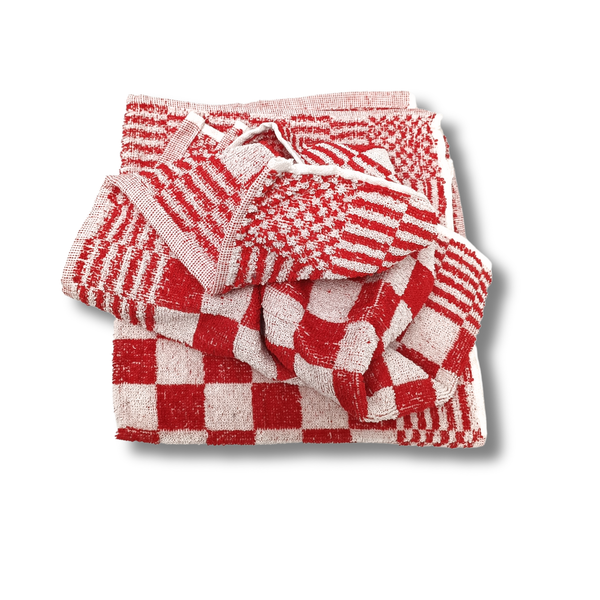 Keukendoek - Handdoek Geblokt Rood