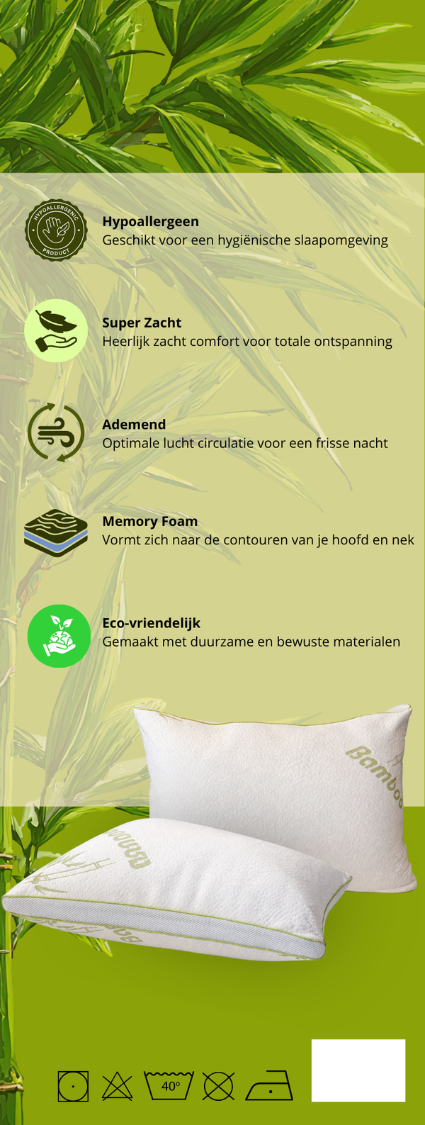 Bamboe 3D Pillow - 50 x 70 cm