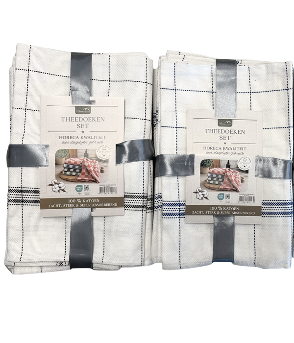 Theedoek National Check - Kwaliteit 100% Katoen - Blauw - 65 x 65 cm