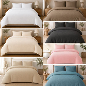 Waffle Duvet Cover White