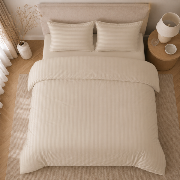 Hotellinnen Dekbedovertrek Zand | 27mm Streep