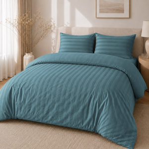 Hotellinnen Dekbedovertrek Blauw | 27mm Streep