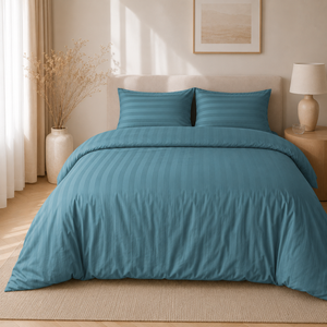 Hotellinnen Dekbedovertrek Blauw | 27mm Streep