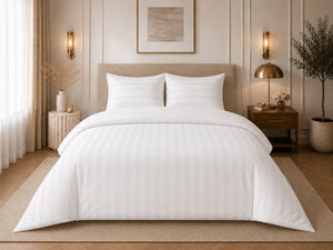 Hotellinnen Dekbedovertrek Wit | 27mm Streep