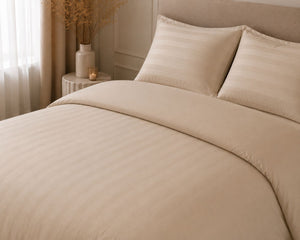 Hotellinnen Dekbedovertrek Zand | 27mm Streep