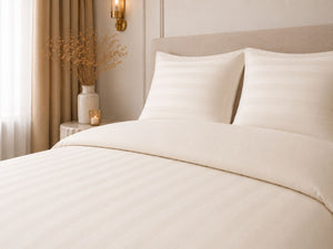 Hotellinnen Dekbedovertrek Crème | 27mm Streep