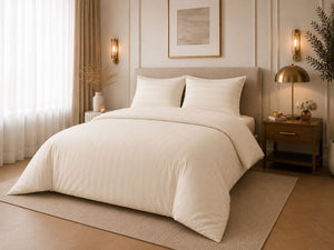 Hotellinnen Dekbedovertrek Crème | 27mm Streep