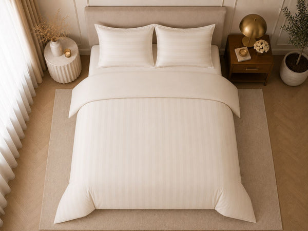 Hotellinnen Dekbedovertrek Crème | 27mm Streep