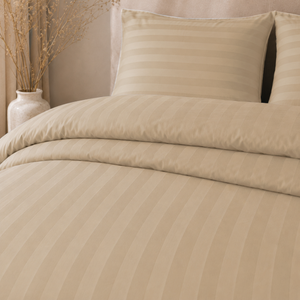 Hotellinnen Dekbedovertrek Crème | 27mm Streep