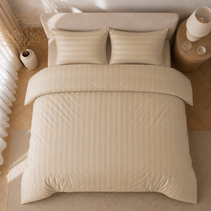 Hotellinnen Dekbedovertrek Crème | 27mm Streep