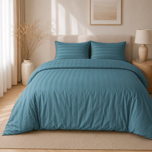 Hotellinnen Dekbedovertrek Blauw | 27mm Streep