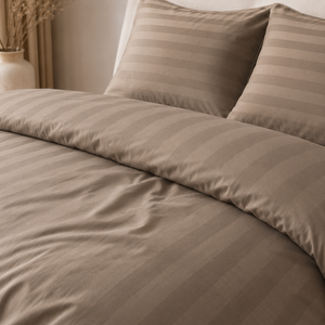 Hotellinnen Dekbedovertrek Taupe Zoom