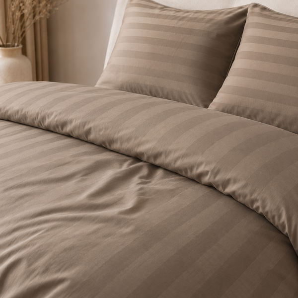 Hotellinnen Dekbedovertrek Taupe Zoom