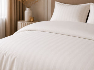 Hotellinnen Dekbedovertrek Wit | 27mm Streep