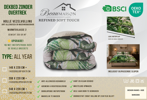 PRE-ORDER! Dekbed Zonder Overtrek Jungle Jumina | Easy Dekbed Uni