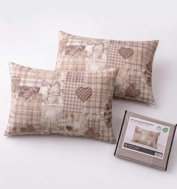 Kussenslopen Beige Taupe - Set van 2