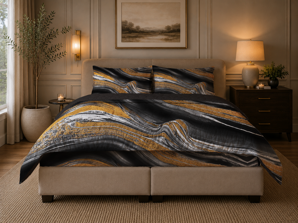 PRE-ORDER! Dekbed Zonder Overtrek Marble Black | Easy Dekbed Uni