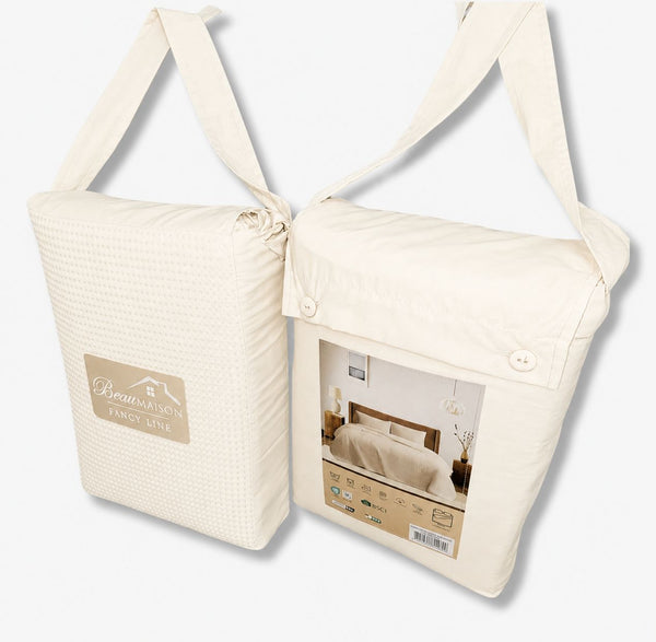 Wafel Dekbedovertrek Creme