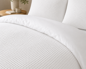 Waffle Duvet Cover White