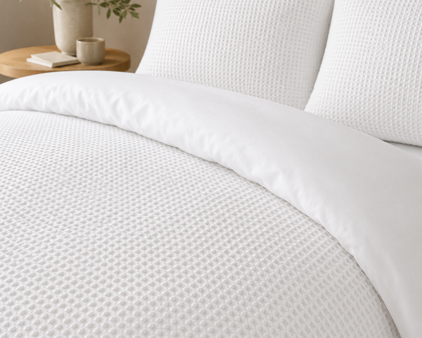 Waffle Duvet Cover White