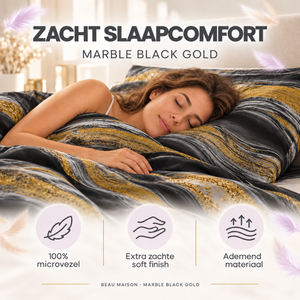 Duvet Cover Marble Black Gold