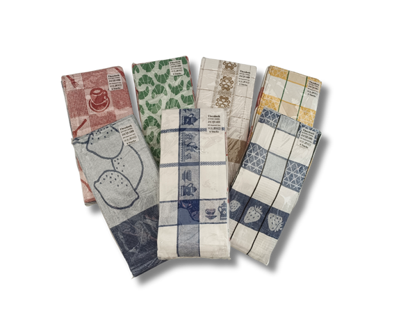 Assorti Jaquard  luxe Theedoek (set van 6) - 100% Katoen