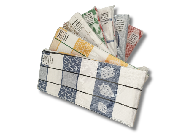 Assorti Jaquard  luxe Theedoek (set van 6) - 100% Katoen