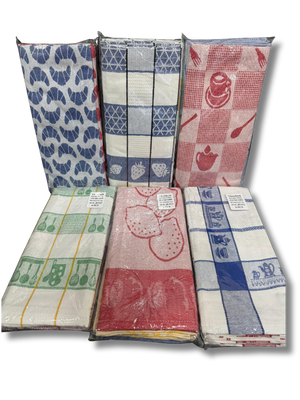 Assorti Jaquard  luxe Theedoek (set van 6) - 100% Katoen