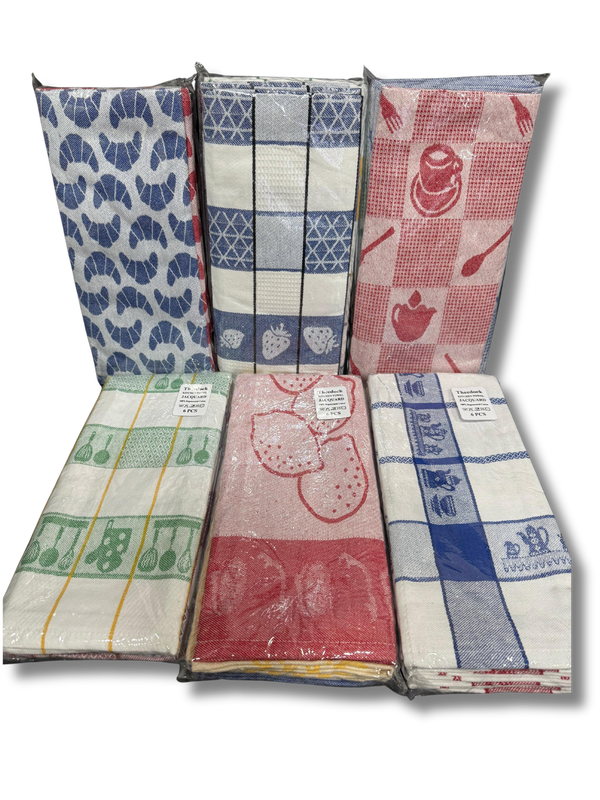 Assorti Jaquard  luxe Theedoek (set van 6) - 100% Katoen
