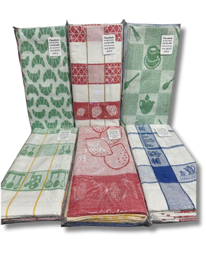 Assorti Jaquard  luxe Theedoek (set van 6) - 100% Katoen