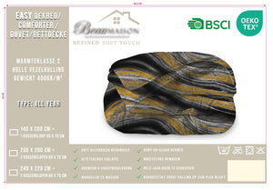Dekbed Zonder Overtrek Marble Black Gold - Easy Dekbed