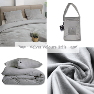 Kussenslopen Velvet Grijs Velvet Velours 