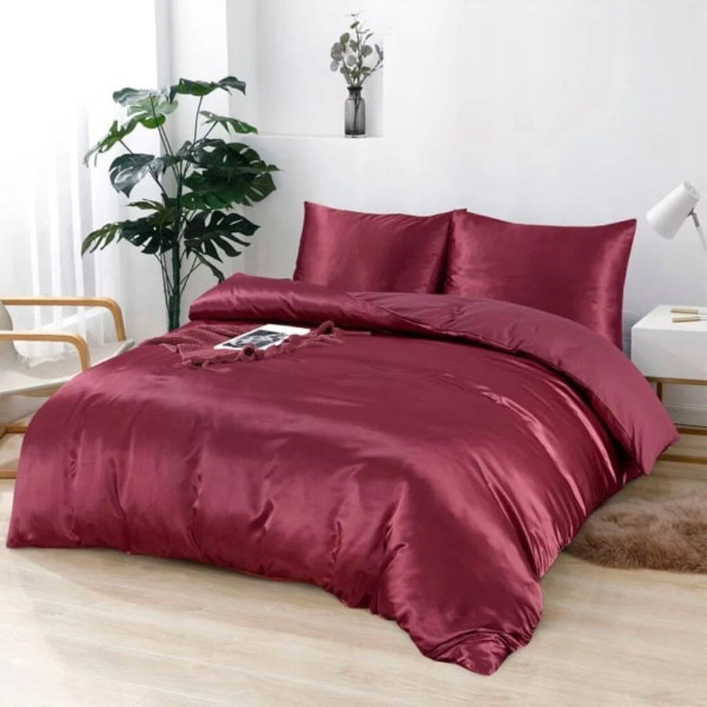 Dekbedovertrek Beauty Silk - Burgundy - 100% Glans Satijn