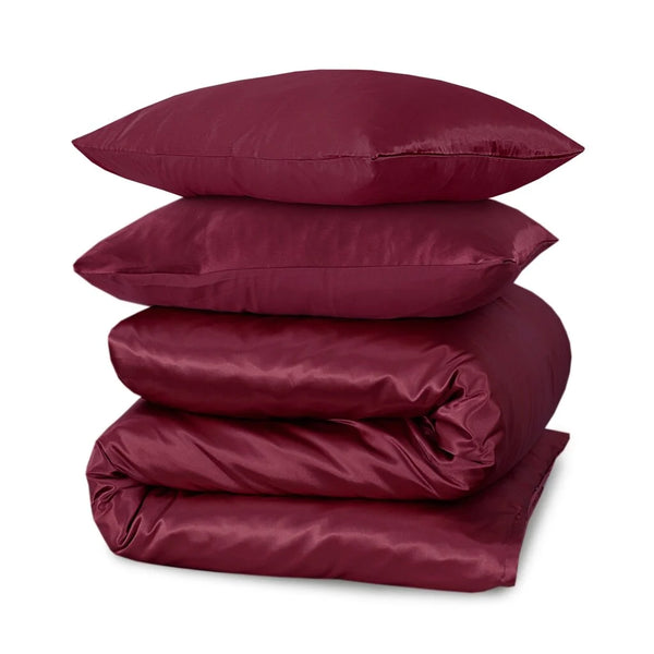 Dekbedovertrek Beauty Silk - Burgundy - 100% Glans Satijn