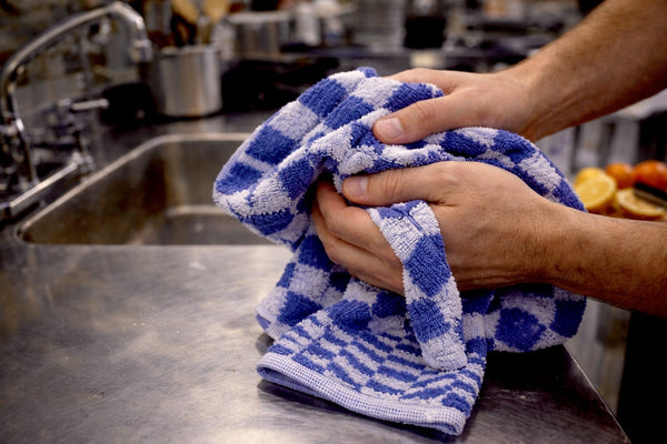Keukendoek - Handdoek Geblokt Blauw