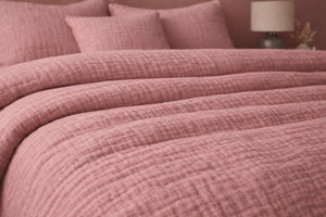 Mousseline Dekbedovertrek Roze - 100% Premium Perkaal Katoen