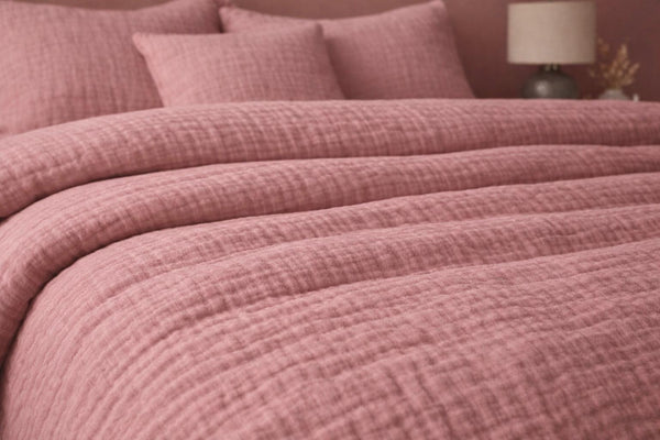 Mousseline Dekbedovertrek Roze - 100% Premium Perkaal Katoen