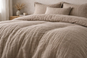 Mousseline Dekbedovertrek Taupe - 100% Premium Perkaal Katoen