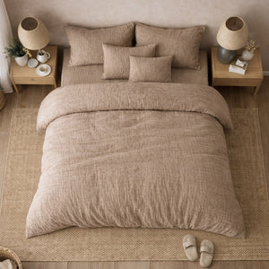 Mousseline Dekbedovertrek Taupe - 100% Premium Perkaal Katoen