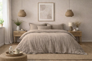 Mousseline Dekbedovertrek Taupe - 100% Premium Perkaal Katoen