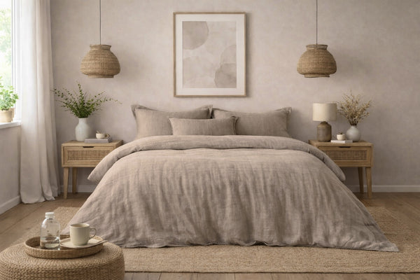 Mousseline Dekbedovertrek Taupe - 100% Premium Perkaal Katoen