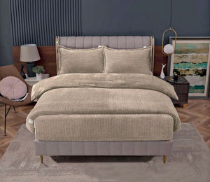 Sherpa Flanel Easy Dekbed - Beige
