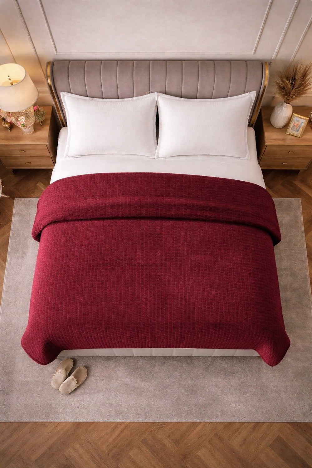 Sherpa Flanel Easy Dekbed - Bordeaux