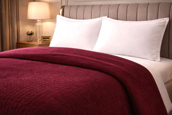 Sherpa Flanel Easy Dekbed - Bordeaux