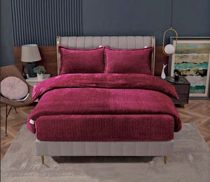 Sherpa Flanel Easy Dekbed - Bordeaux